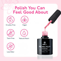 SUNUV red gel polish bottle for classic statement nails.