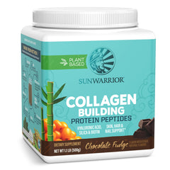 Sunwarrior vegan collagen building powder chocolate bottle label