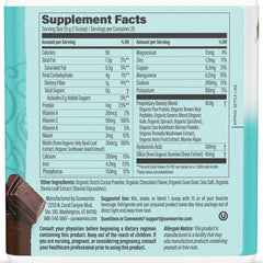 Close-up of Sunwarrior collagen building protein peptides chocolate packaging