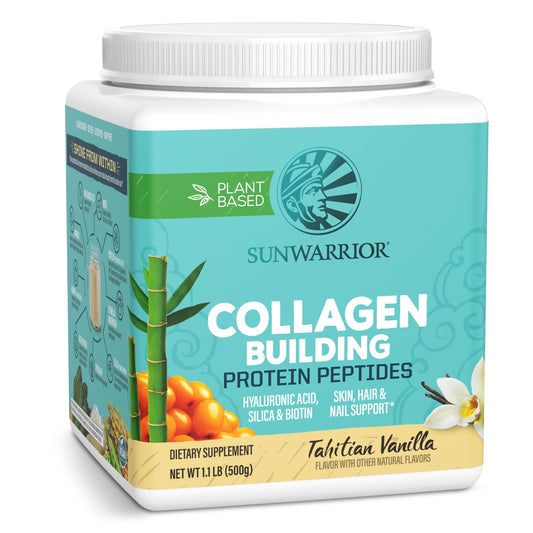 Sunwarrior Vegan Collagen Building Protein Peptides Vanilla container label