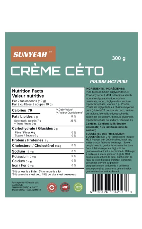 INTERTEK lab tested SUNYEAH MCT Powder