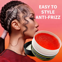Product demonstrated on all hair types highlighting versatile edge control.