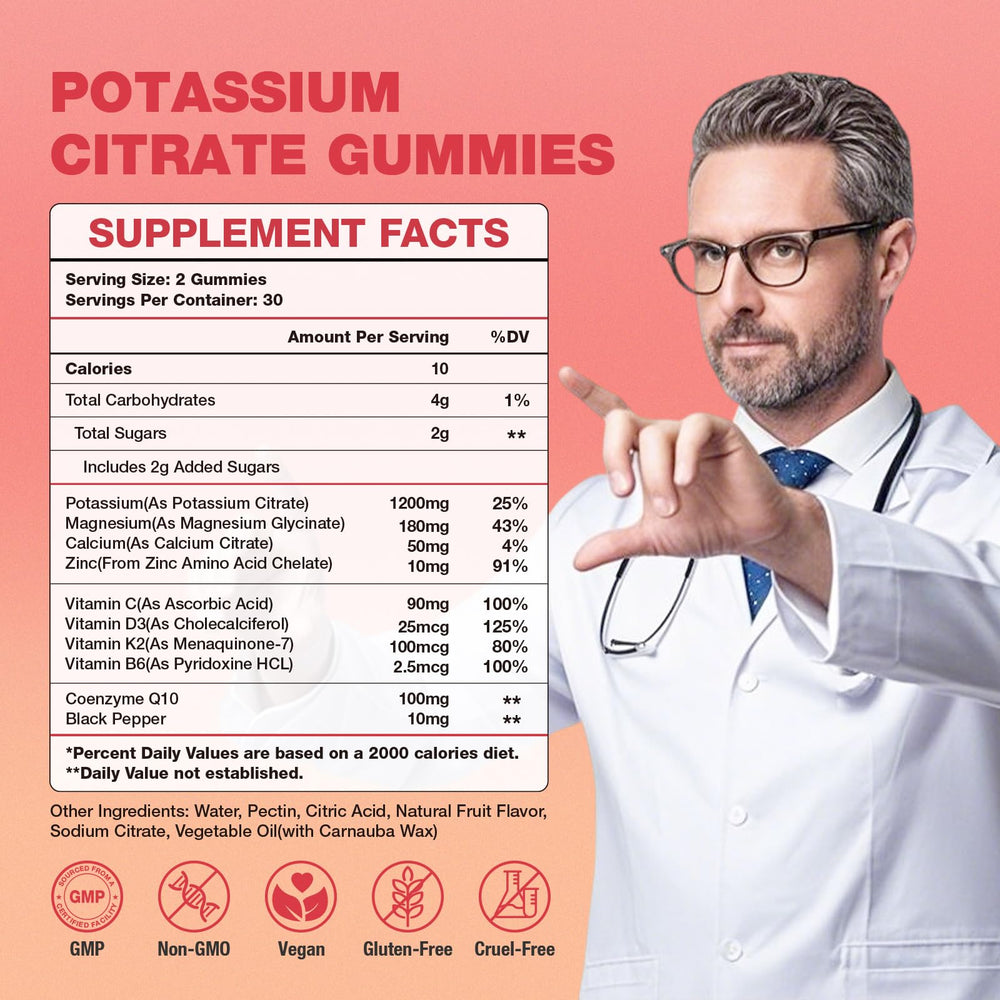 Box and bottle display of SUOOCH Potassium Citrate Gummies