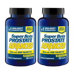 Super Beta Prostate Advanced bottle front highlights urinary comfort support.