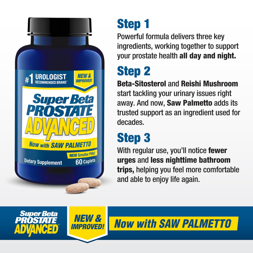 Super Beta Prostate Advanced capsule close-up focusing on easy-to-swallow design.