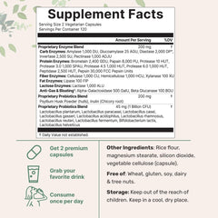 Product packaging and label for Super Enzymes with Prebiotics & Probiotics