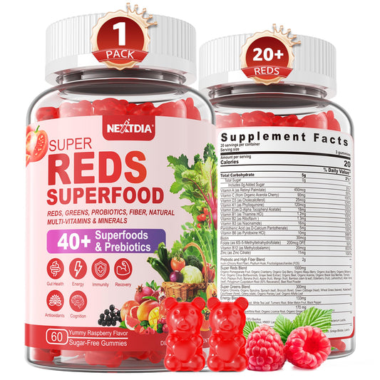 Hero image showing Super Reds Gummies bottle