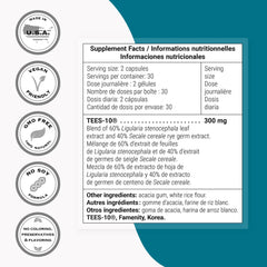 Non-GMO vegan oral care supplement label