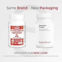 Capsules close-up showing 150 mg potassium orotate per capsule