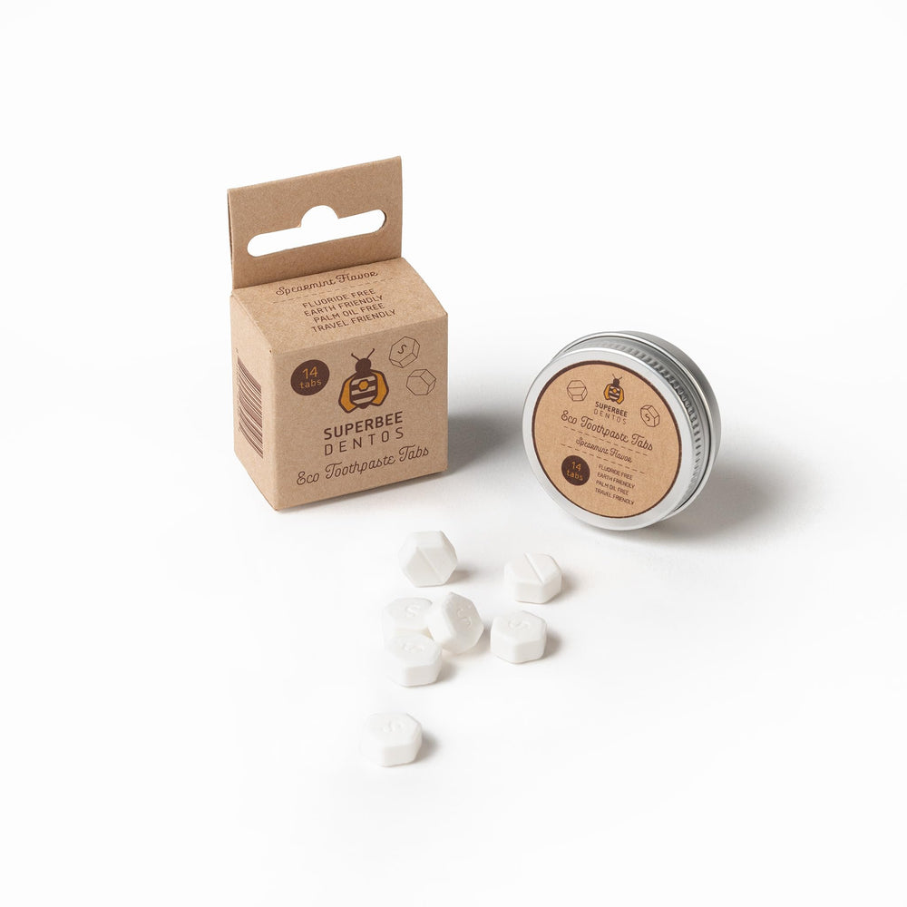Eco-friendly packaging: reusable tin for toothpaste tablets