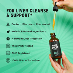 Closeup of all‑natural ingredients in SuperLiver formula