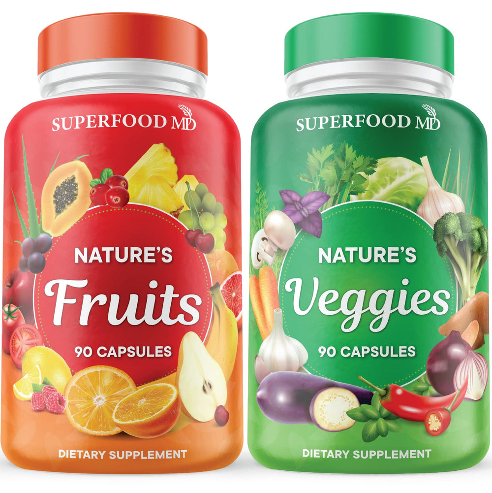 Pack of 2 bottles of Superfood MD Fruits & Veggies supplement
