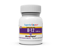 Label image of Superior Source No Shot B12 with folic acid