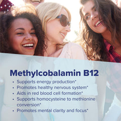 Label emphasizing non-GMO and preservative-free B-12