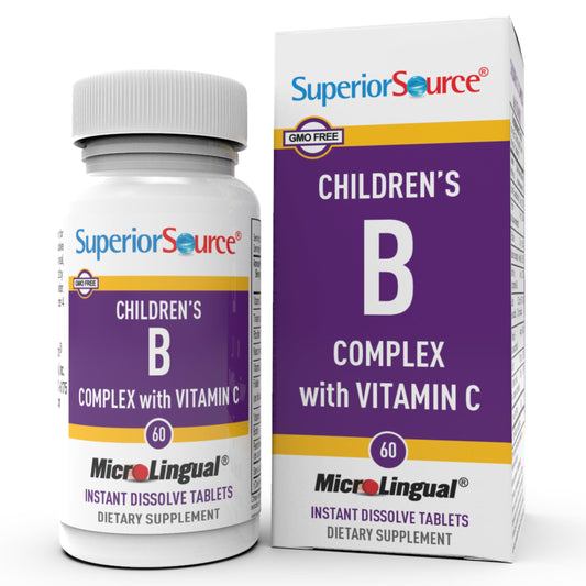 Box and bottle of Superior Source Children's B Complex with Vitamin C