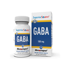 Bottle of Superior Source GABA 100 mg tablets