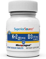 Supplement facts label for K2 MK-7 and D3