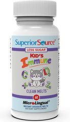 Nutritional overview showing 30 mg Vitamin C, 10 mg Vitamin D3, 2 mg Zinc, 2.5 mg Elderberry per melt