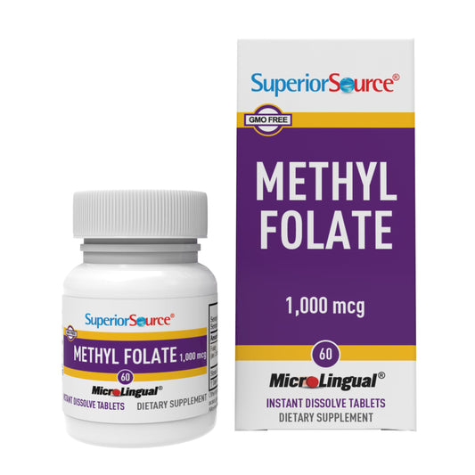 Superior Source Methyl Folate 1,000 mcg bottle with label