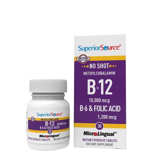 Superior Source No Shot B-12 10000 mcg with B-6 and folic acid sublingual tablet