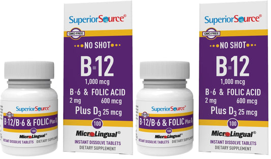 Hero image: Superior Source No Shot B-12 1000 mcg, pack of 2