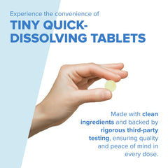 Tangy orange flavored Vitamin C 500 mg tablet with bottle