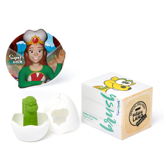 SuperMouth Bristles Baby Finger Brush with soft silicone bristles