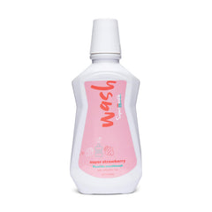 Bottle of SuperMouth Fluoride Mouthwash in mint flavor