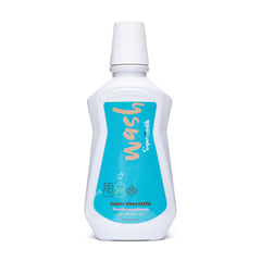 Bottle of SuperMouth Hydroxamin Fluoride Mouthwash with mint flavor