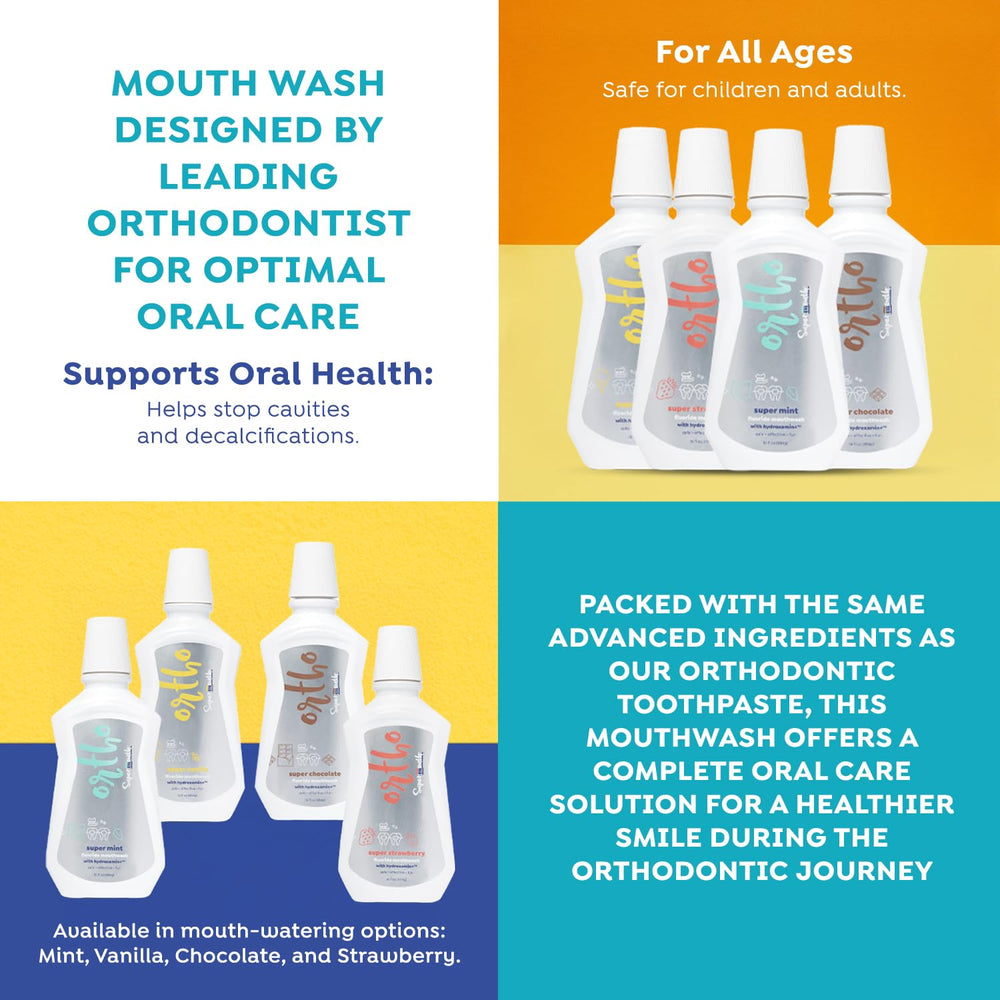 Vanilla-flavor SuperMouth Ortho Mouthwash bottle