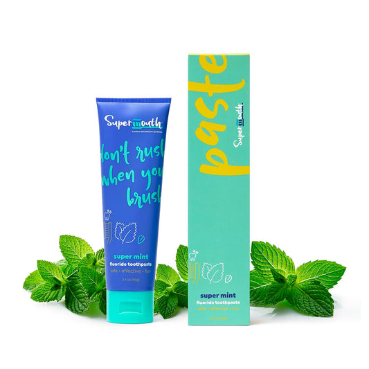 SuperMouth Smooth Vanilla toothpaste flavor bottle