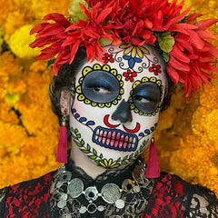 Supersfel rose sugar skull design provides festival-ready Halloween drama
