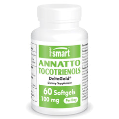 Bottle of Supersmart Annatto Tocotrienols 100mg/day - 60 softgels, front view