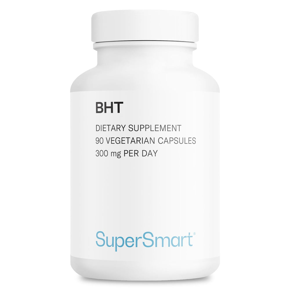 Front view of Supersmart BHT supplement 90 capsules bottle