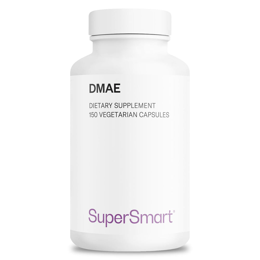 Front view of Supersmart DMAE supplement bottle