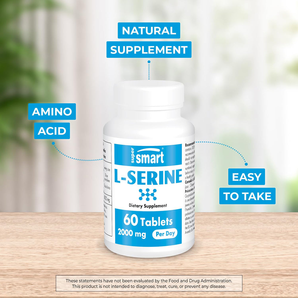 Front view of Supersmart L-Serine bottle