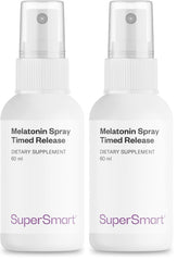 Front view of Supersmart Melatonin Spray 1mg per Day and packaging
