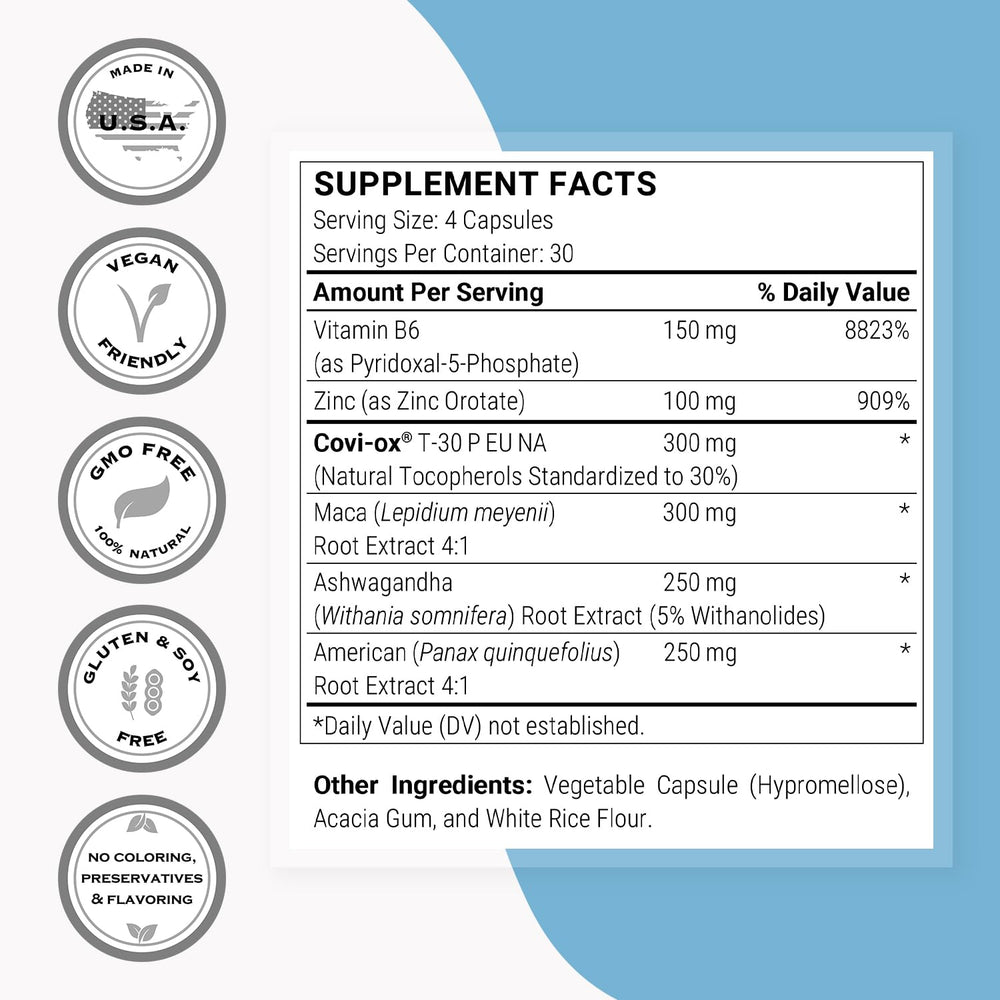 Maca root and capsules displaying Maca root