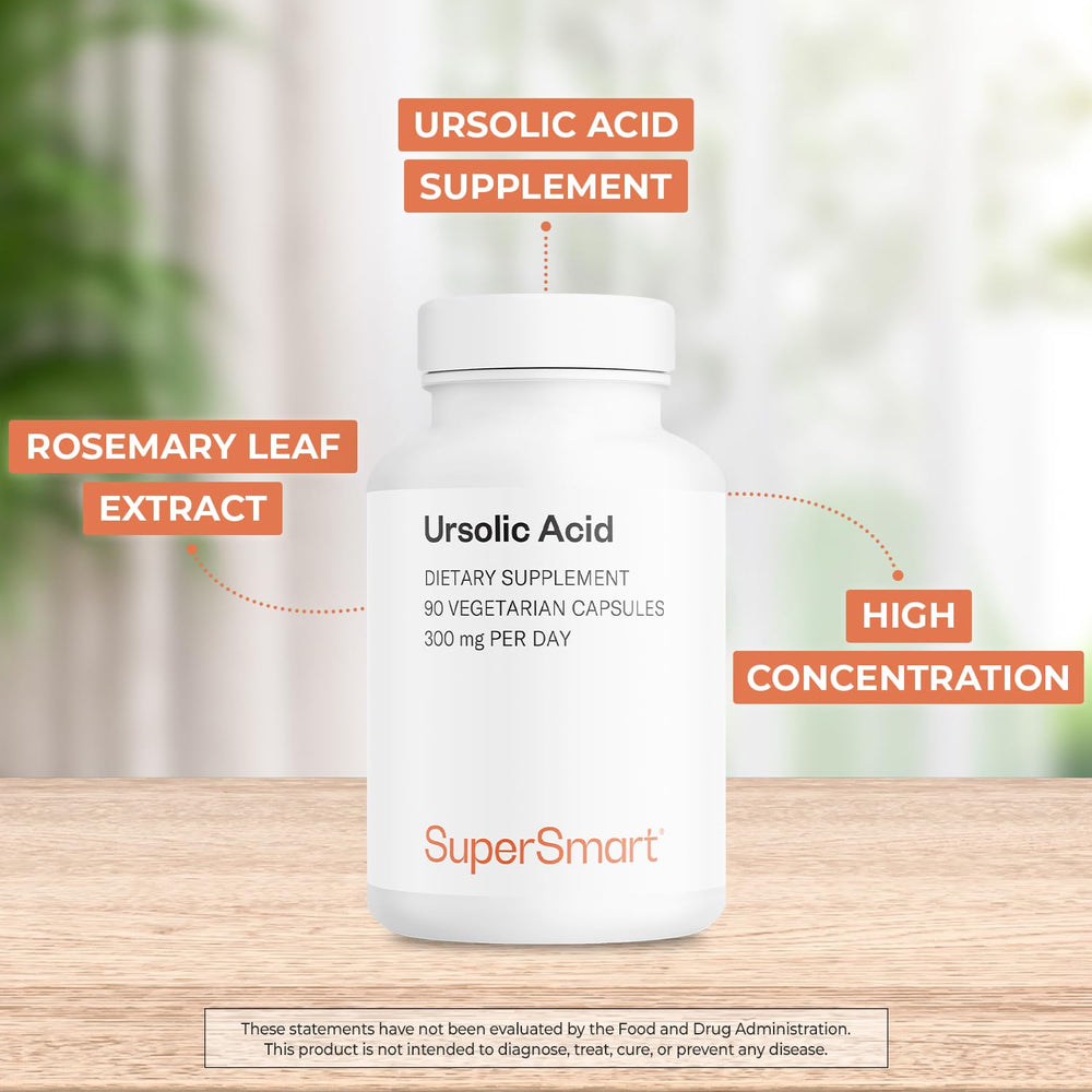 Nutritional information panel showing ursolic acid content per capsule