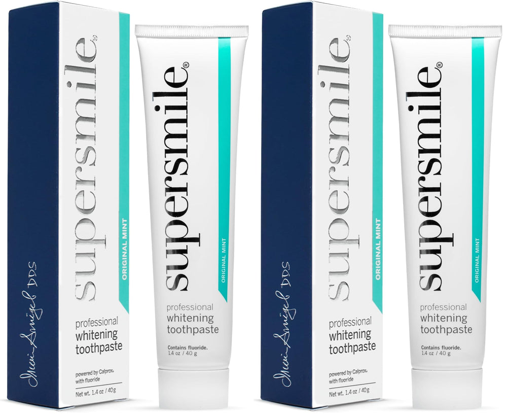 Supersmile Professional Whitening Toothpaste with fluoride tube and packaging