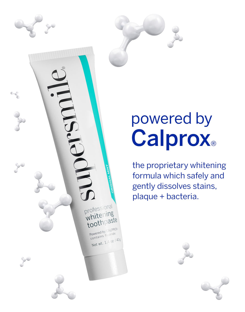 Close-up of Supersmile toothpaste being squeezed onto a toothbrush