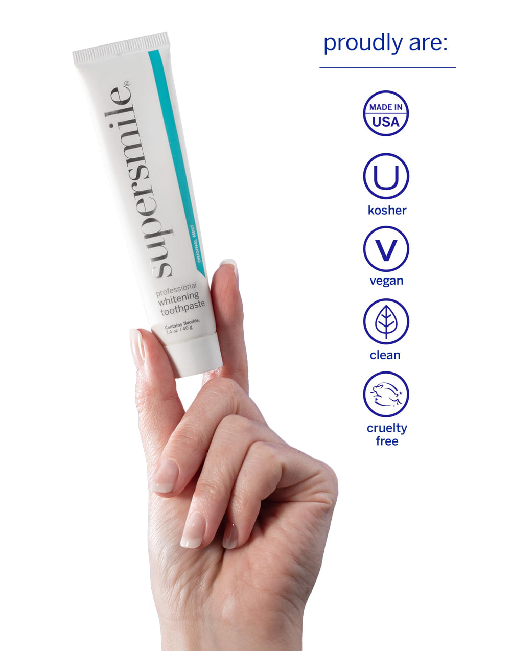 Side angle of 1.4 oz toothpaste tube