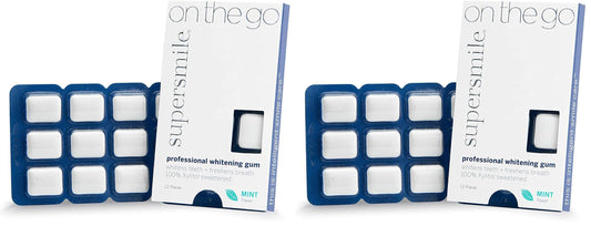 Front view of Supersmile Professional Teeth Whitening Gum packaging