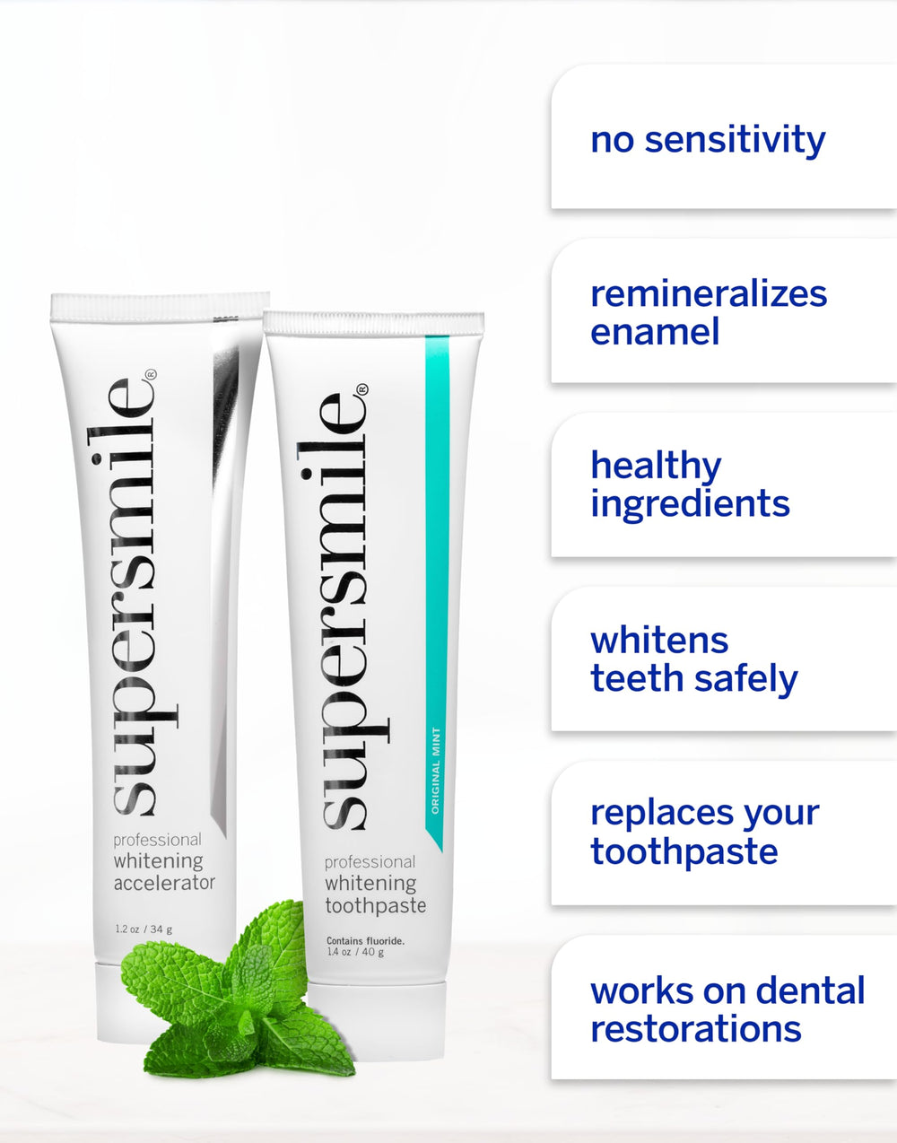 Toothbrush applying Supersmile toothpaste