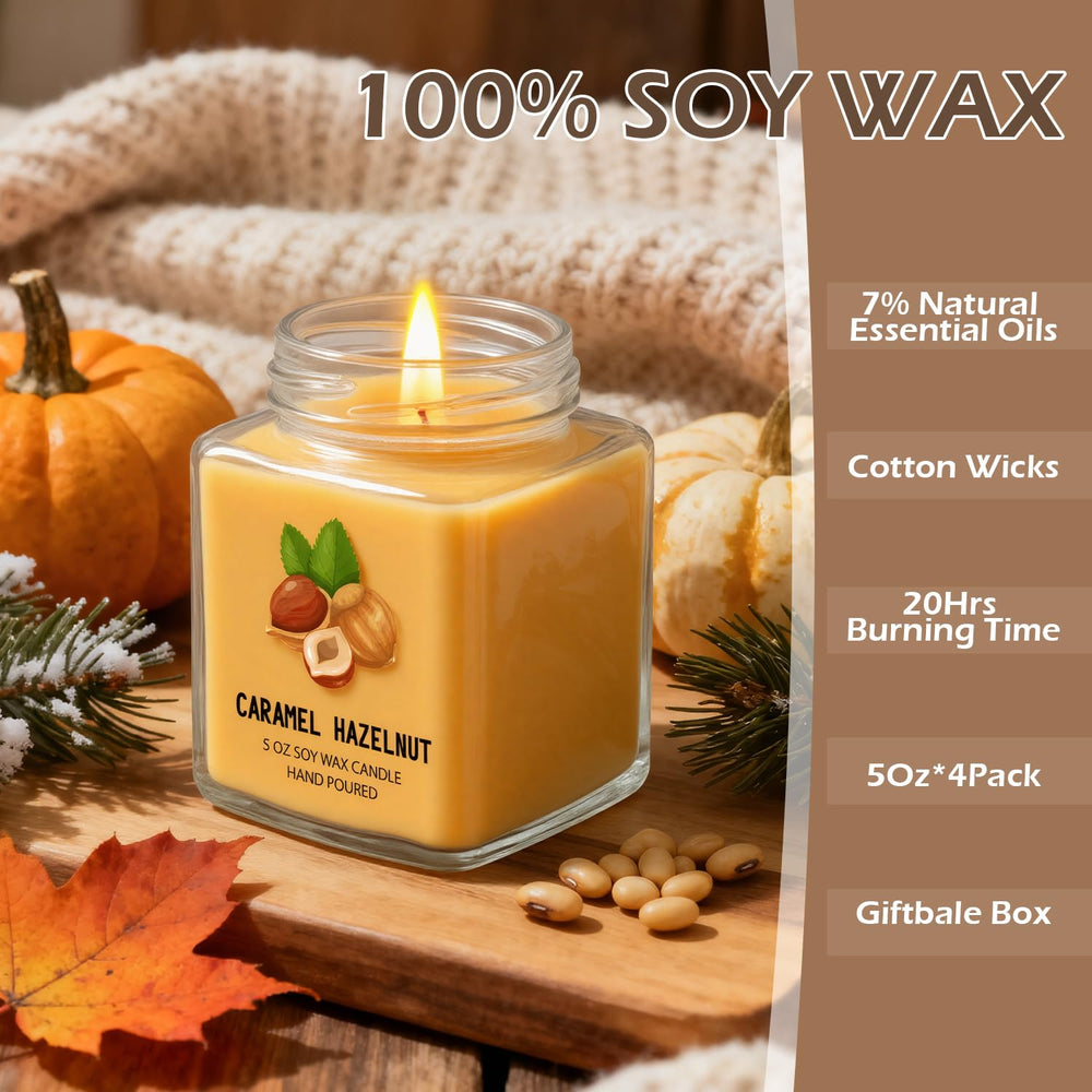 SUPERSUN Pumpkin Spice close-up showing scented candle label and warm glow