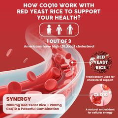 Front view of supplement bottle with heart health label