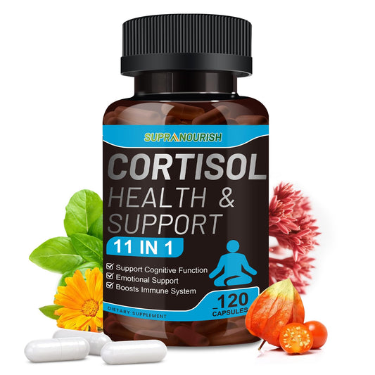 Front view of SUPRANOURISH Cortisol Manager bottle