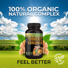 SUPREME HERBALS label close-up showing certified organic and GMP details
