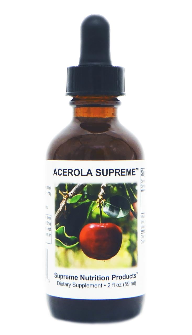 Supreme Nutrition Acerola Supreme front bottle showing label and servings