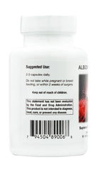 Albizia Supreme bottle label detailing 90 vegetarian capsules for daily calm routines